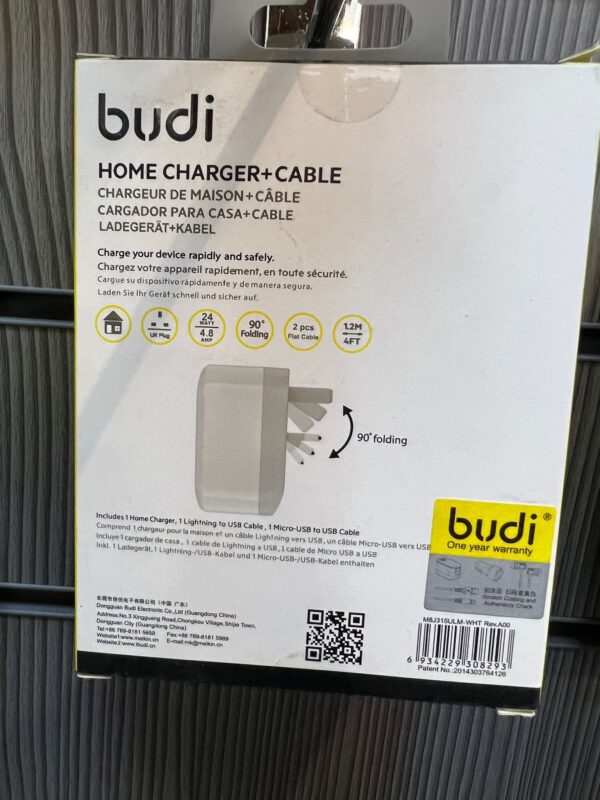BUDI-M8J315ELM-HOME-CHARGER-24-WATT-4.8A-LIGHTNING-CABLE-MICRO-CABLE-FLAT-CABLE-1.2M-4FT-2