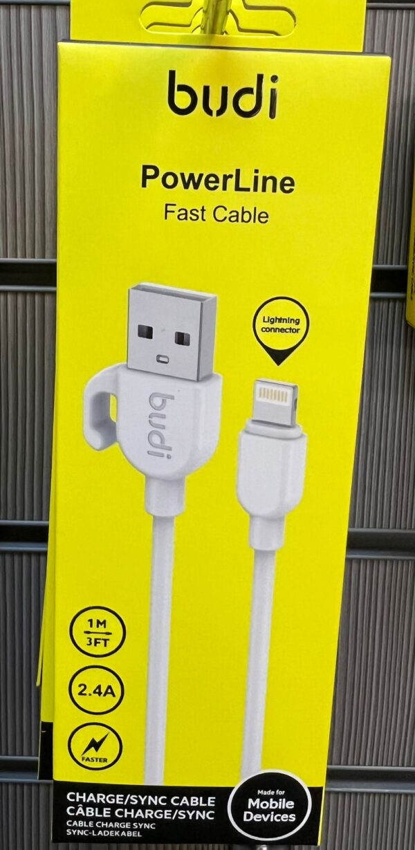 Budi 2.4A 1M USB-C to Lightning Cable